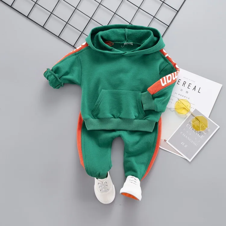 

2019 Spring Autumn Baby Girls Boys Clothing Sets Kids Casual Letter Hooded T Shirt Children's Sports Suit Clothes Outfits Sets