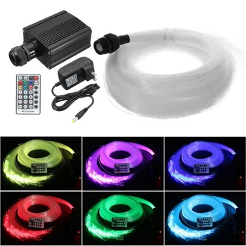 

DIY 16W RGBW LED Fiber Light Optic Star Ceiling Kit Light 300pcs 2M 0.75mm Crystal Fiber Glow Cable with 28Key Remote