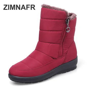 

ZIMNAFR BRAND SNOW BOOTS WOMEN'S BOOTS WATERPROOF ANTISIKD ANKLE WOMEN WINTER SNOW BOOTS PLUS SIZE 35-42