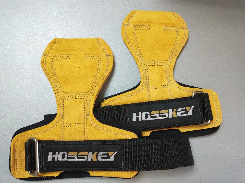 

Weight Lifting Gloves Genuine Leather Yellow Color Heavy Duty Straps Alternative Power Lifting Hooks Best Wrist Wraps