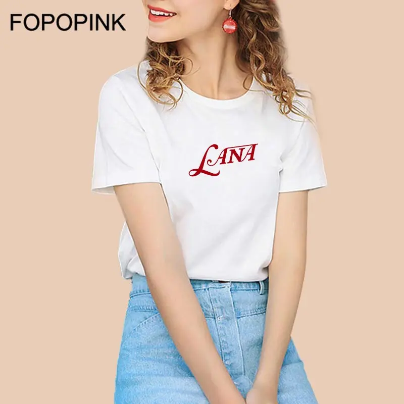 Белая футболка Lana Del Rey женские летние топы 2018 Хлопковая женская Camiseta Feminina с