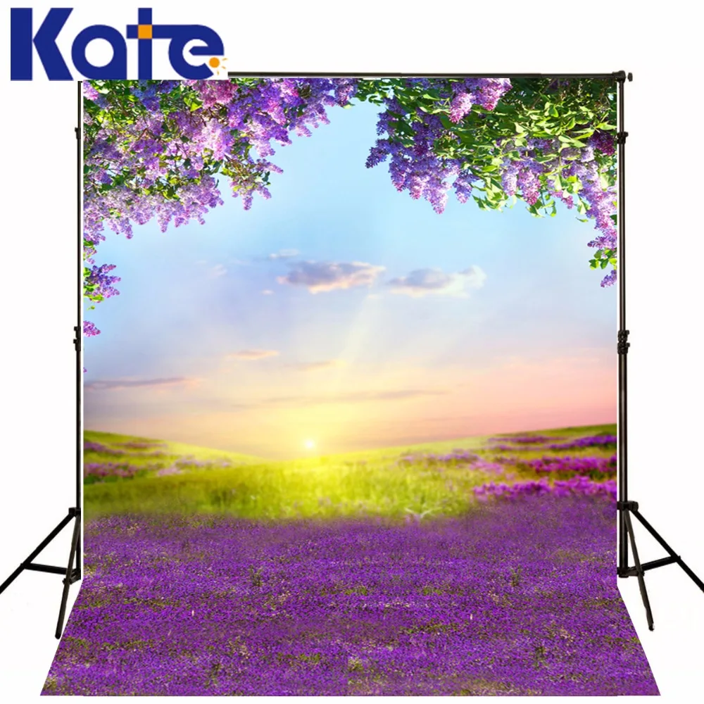 

Kate Digital Printing Photography Backdrops Lavender Hollow Sunny Day White Cloud Wedding Fantasy Photography Scenic Backdrops