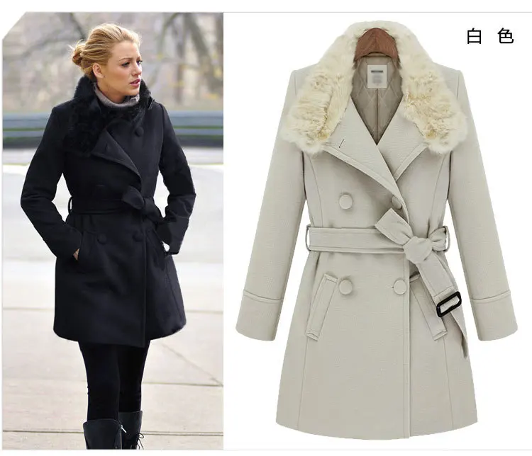 Women/'s Winter Thickened Warm Coat Blend Hooded Overcoat Jacket Outwear Clothes