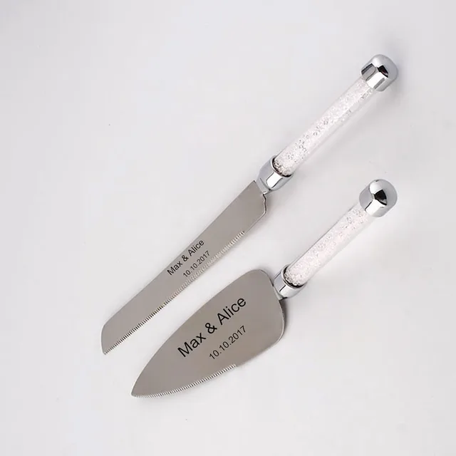 Personalized Fashion Wedding Cake And Knife Set Sliver Wedding Cake