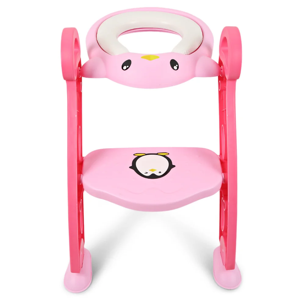 

Baby Toddler Potty Training Seat With Adjustable Non-Slip Toilet Ladder PP Plastic Potty Toilet Training Sear Ladder Step Stools