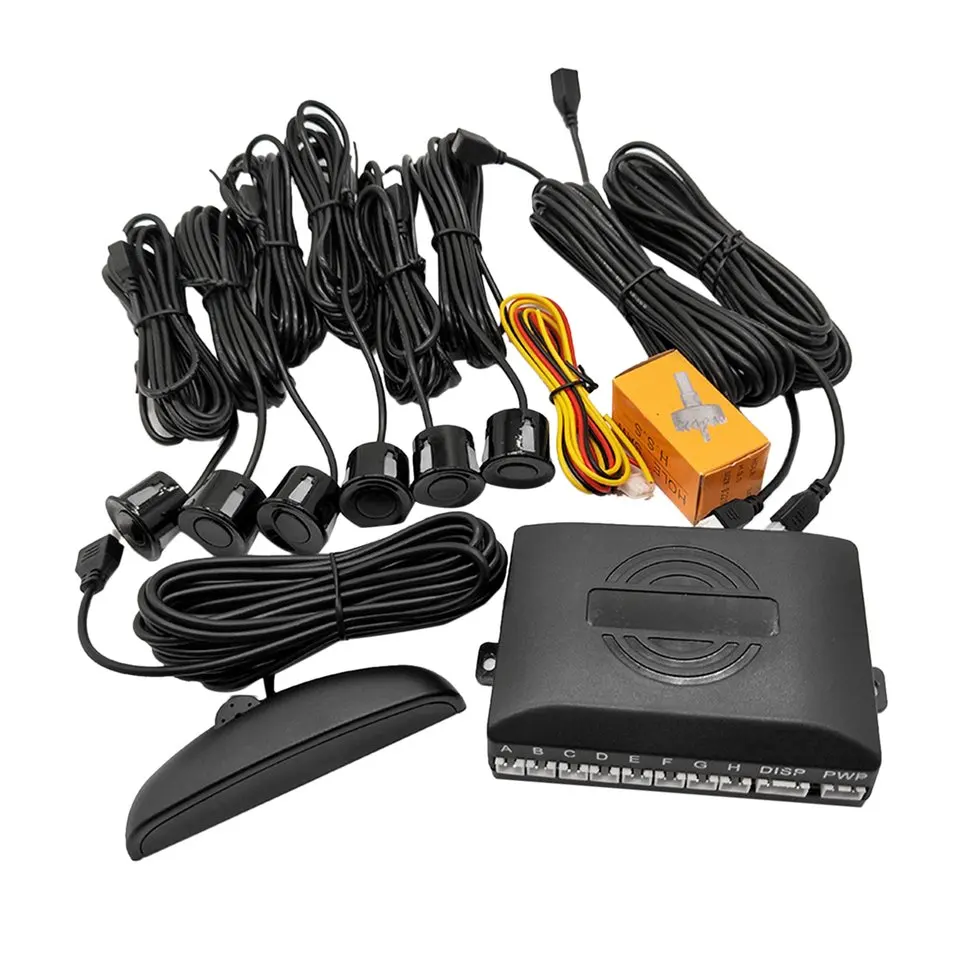 

New Car Crescent Shaped Car Parking Sensor with LED Display & 6 Sensors Car Reverse Assistance Radar with Front & Back Probe Hot