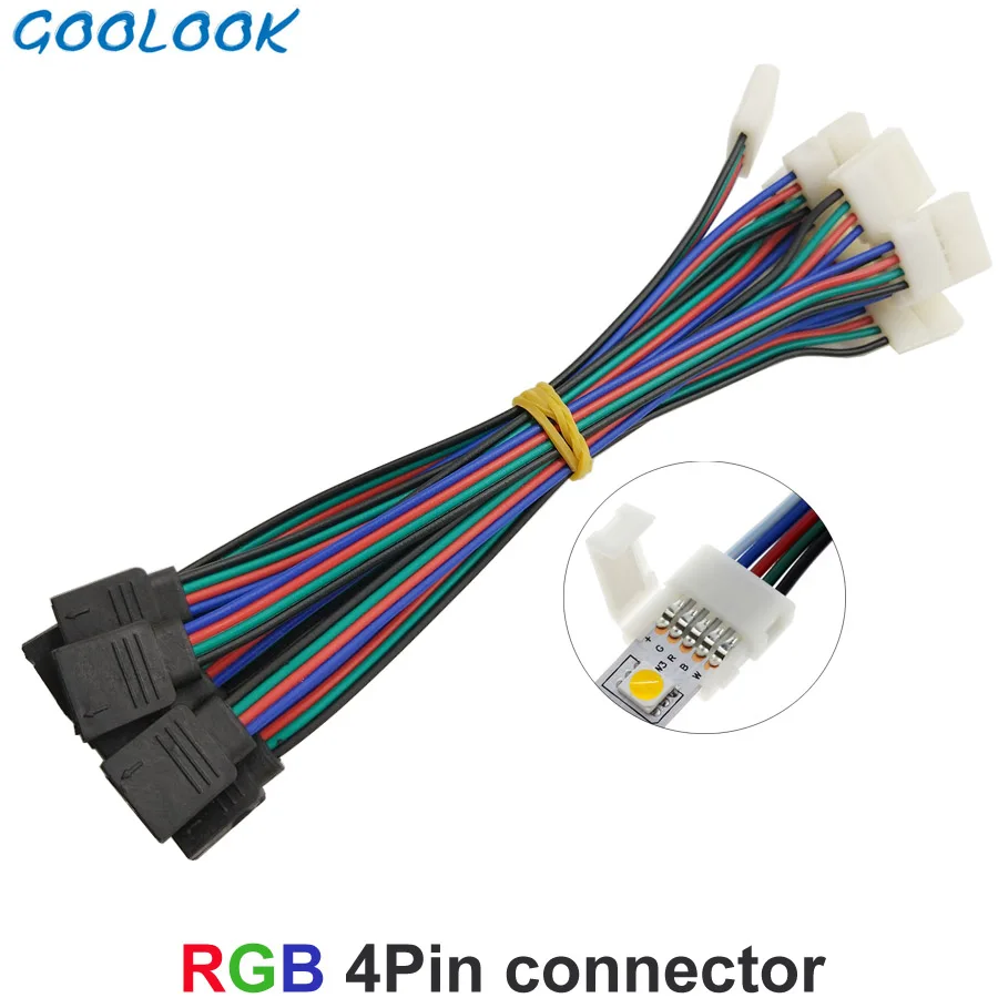 

10pcs 4pin 10mm RGB LED Strip Connector Free Welding Connector for 5050 SMD RGB LED Strip Connector accessory