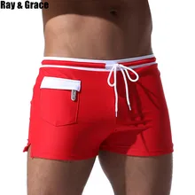Солнцезащитные GRACE летние мужские плавки Плавание шорты быстросохнущая Пляжные шорты карман дышащий Плавание ming Мужские Шорты для купания Для мужчин Плавание костюм шорты