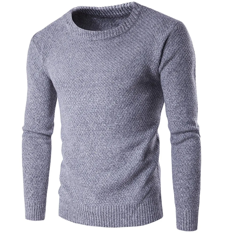 2017 Thick Winter Sweaters Knitted Men Pullovers Knitwear Round Neck