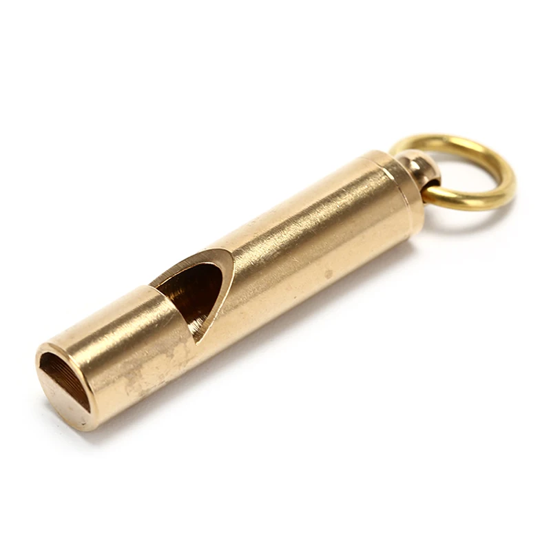 1pc 10mm brass EDC Emergency Safety Survival Whistle Keychain For
