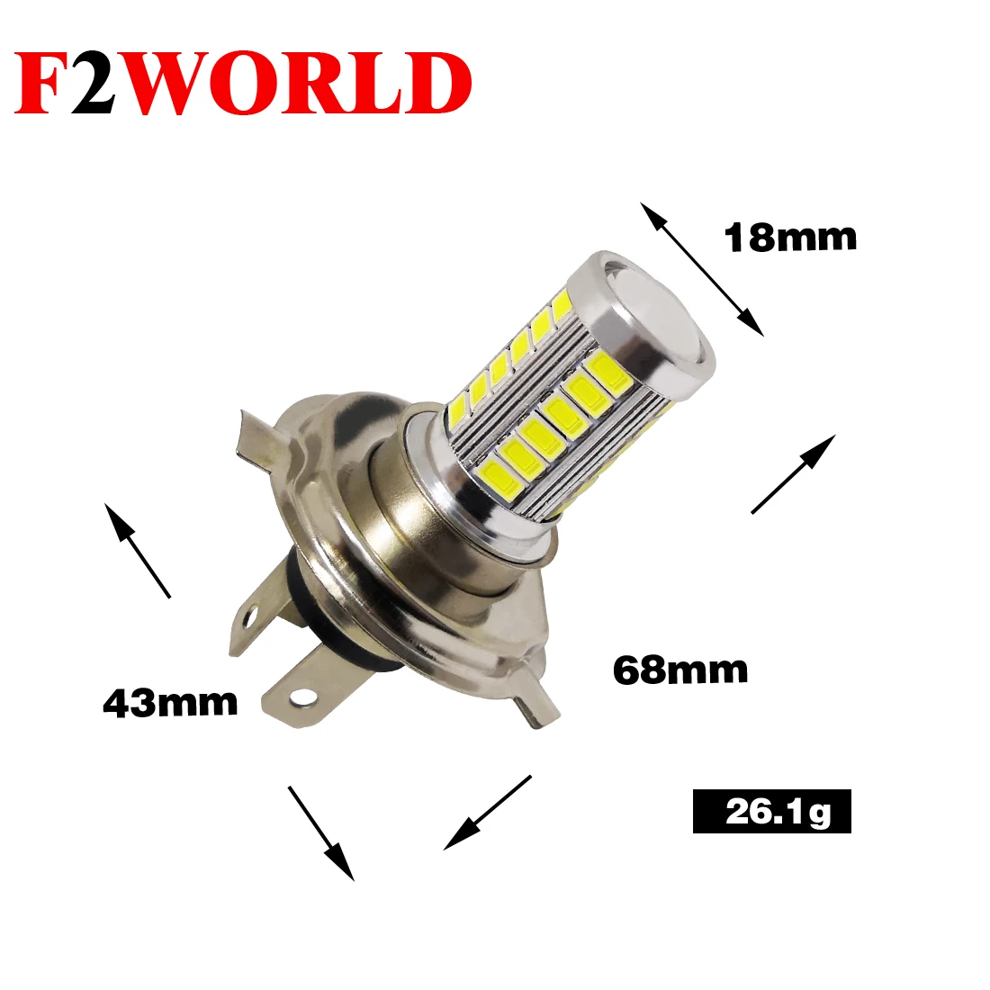 2pcs Car Auto H1 LED 25-SMD Hyper White 6000K Headlight High Beam Foglight Bulbs