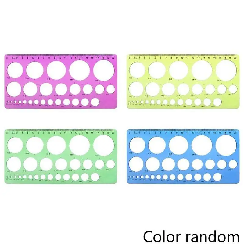

Color random paper ruler Roll paper template Yan paper round size measurement Student universal ruler stationery painting