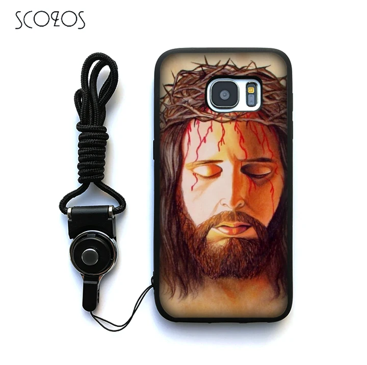 

SCOZOS Jesus Crown of thorns Silicone Phone Case Cover For Samsung Galaxy S6 S7 S7 edge S8 S8 Plus J3 J5 J7 A3 A5 A7 2016 Note 8