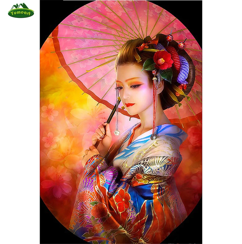 cheap Handicrafts Diamond Embroidery By Number Japanese Woman DIY Diamond Painting Cross Stitch Sewing Craft Fashion YHAll Decor