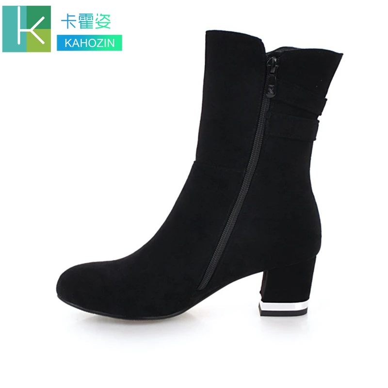

Stretch Ankle Boots for Women Pointed Toe Sock Boots Square High Heel Boots Shoes Woman Fashion Bota Feminina