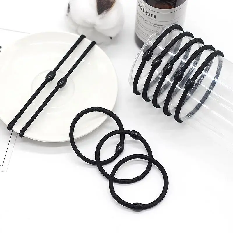 

10Pcs Hairdressing Tools Black Rubber Band Hair Ties/Rings/Ropes Gum Springs Ponytail Holders Hair Accessories Elastic Hair Band