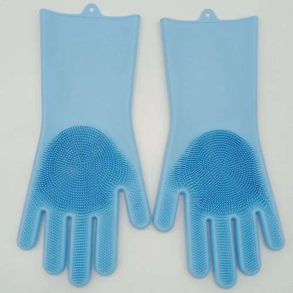 Good Quality (2 Pieces) a Pair Fishing Rubber Silicone Gloves Blue