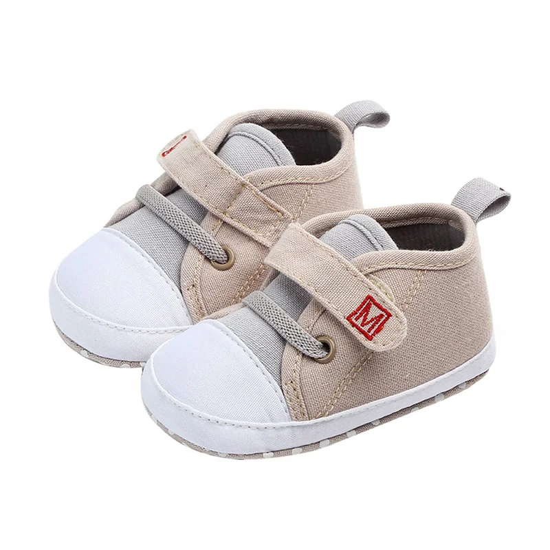Тканевая обувь для новорожденных мальчиков одноцветная повседневная спортивная обувь для малышей теплая нескользящая обувь с мягкой подошвой для детей 0-12 месяцев - Цвет: 2-A