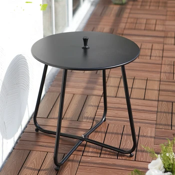 

Simple Modern Iron Leisure Coffee Table, Small Round Table Corner Outdoor Balcony Tea Table