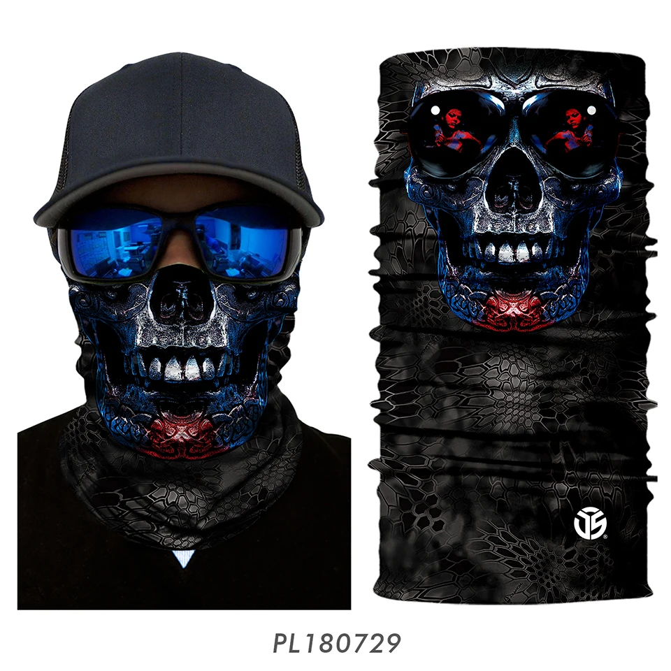 Мотоциклетная Защита лица 3D бесшовный клоун Джокер череп на шею труба шарф мотоцикл мото головная повязка для рыбалки маска на голову бандана для мужчин и женщин