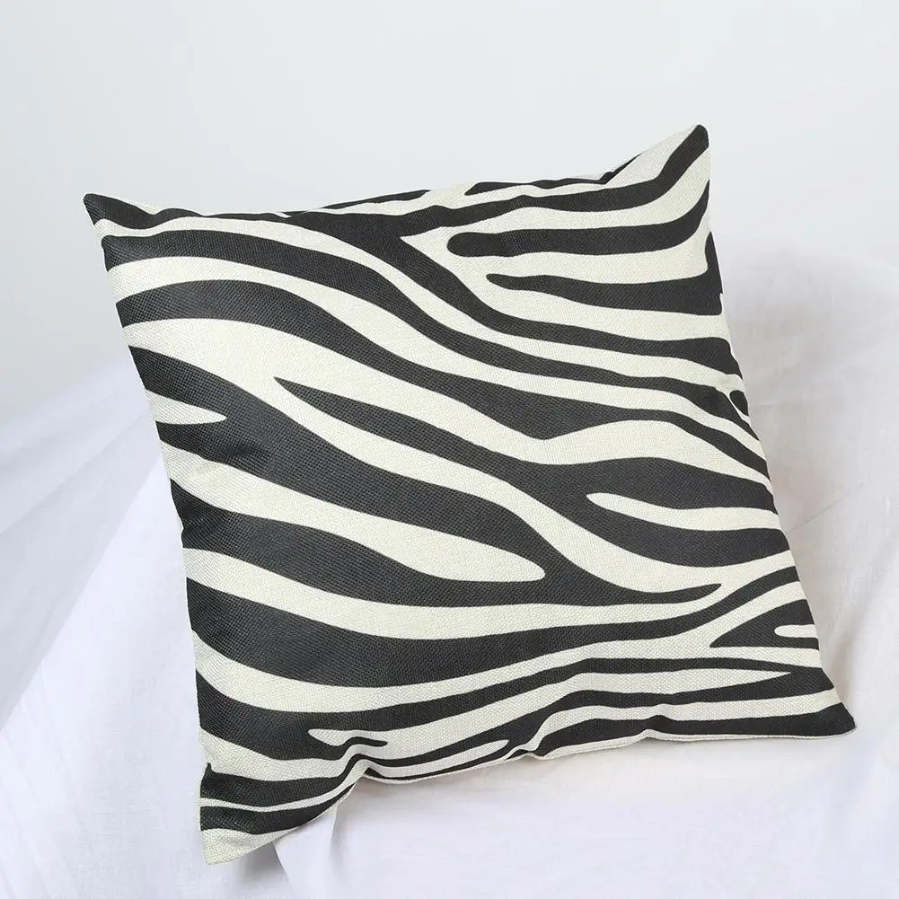 

1Pc Throw Pillow Case Sofa Waist Cushion Cover Zebra Print Pillowcase Home Decor