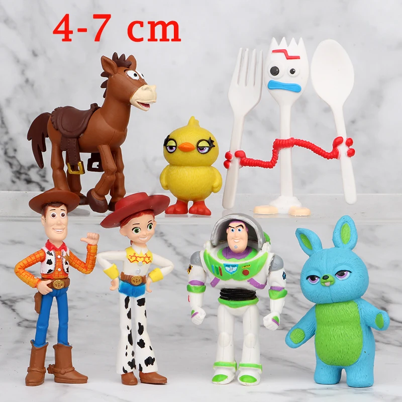 Movie Toy Story 4 Cartoon Toy Woody Buzz Lightyear Jessie forky action figure collectible Doll 3pcs/7pcs/9pcs/10pcs/17pcs