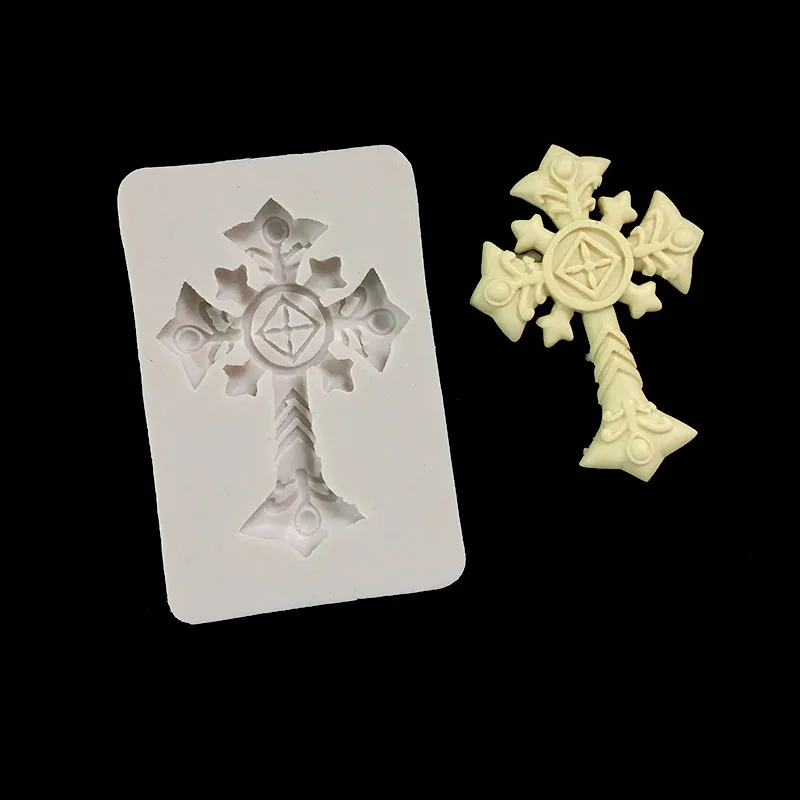 New stately cross silicone mold Fondant Cake Decoration Tool Chocolate Candy Baking Tools | Дом и сад