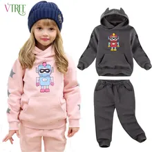 V-TREE комплект детской одежды из вельвета зима спортивный костюм для девочек и мальчиков roupas infantis menino комплект одежды