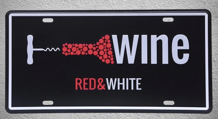 

1 pc Red White Wine bar shop drink whisky shop store plaques Tin Plates Signs wall man cave Decoration Metal Art Vintage Poster