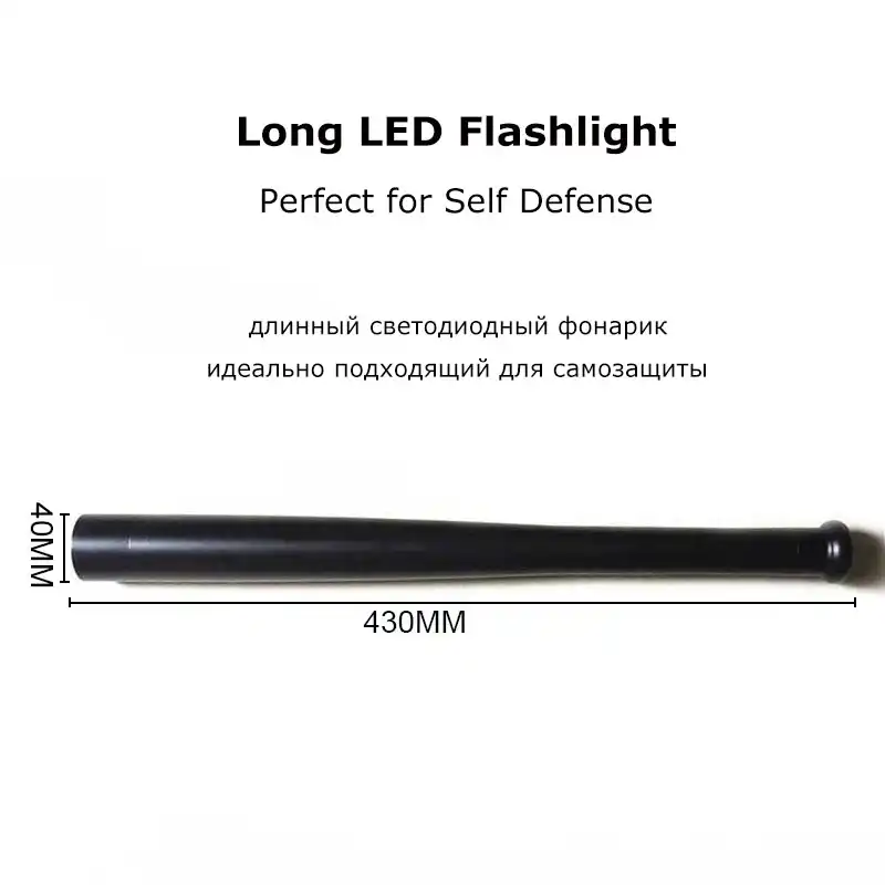 強力な野球バット Led 懐中電灯 43 センチメートルロングバトン トーチ超高輝度緊急用ランテルナと自己防衛 Led Torch Q5 Led Flashlightled Flashlight Aliexpress