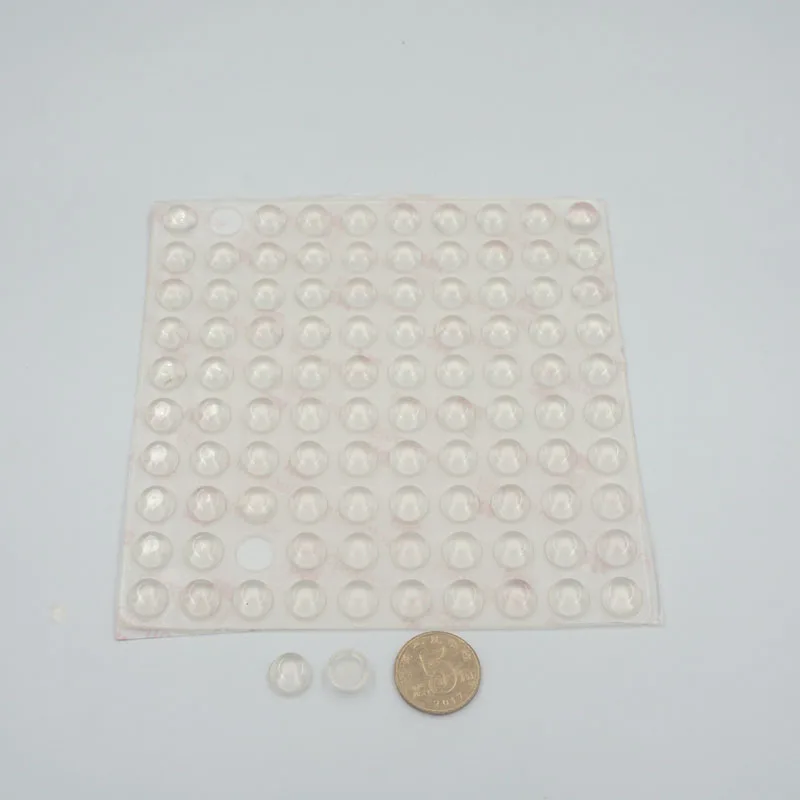 100 Grains Silicone Rubber Door Stop 10MM Dia 4MM Thickness Kitchen Cabinet Door Pad Self-Adhesive Bumper Damper Buffer Hardware 6