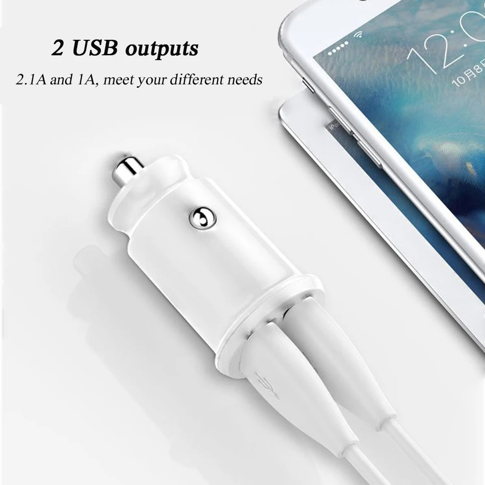 Двойной мини 2 порта USB Автомобильное зарядное устройство для мобильного