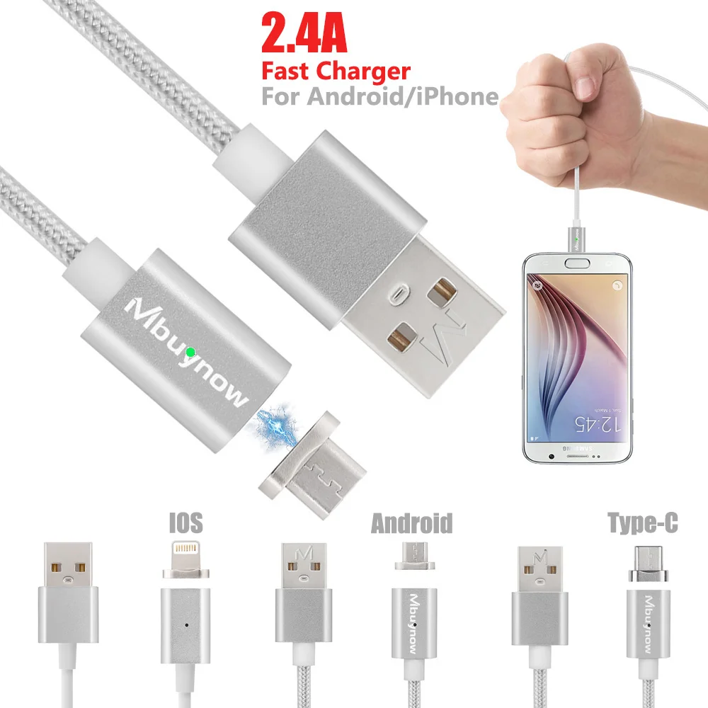 Magnetic Charge Cable 8Pin Lightning Micro USB Type C Fast