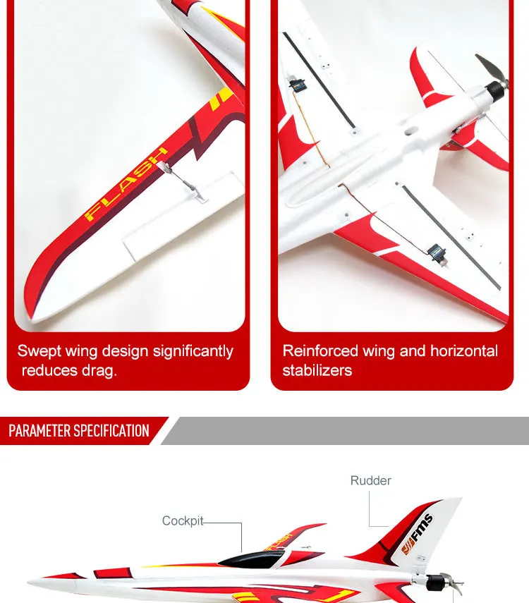 Радиоуправляемый самолет FMS Plane 850 мм Flash Racing Racer высокая скорость до 180 км/ч FPV готов с гироскопом балансировочная модель самолет для хобби Avion