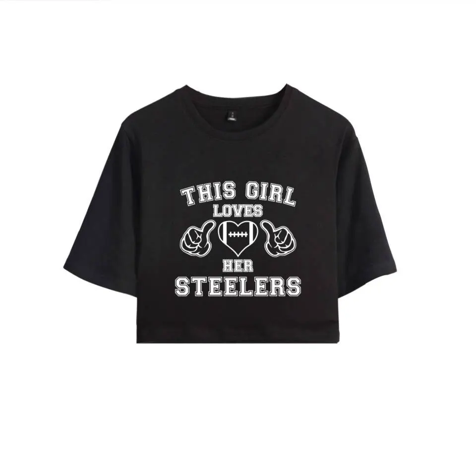 BTS This Loves Her steel Crop Top t-shirt 100% хлопок пупок Сексуальная футболка с коротким рукавом Хип-Хоп танцевальное платье XS-2XL одежда