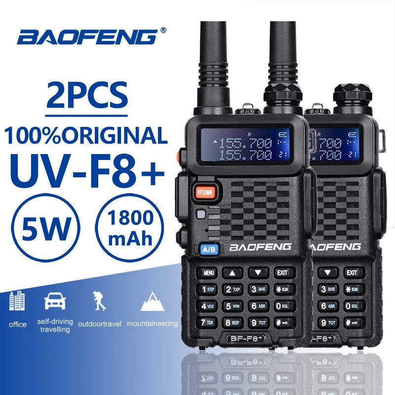 2 шт. Baofeng BF F8 + UHF VHF Охота иди и болтай Walkie Talkie “иди PTT наушники Портативный Woki токи