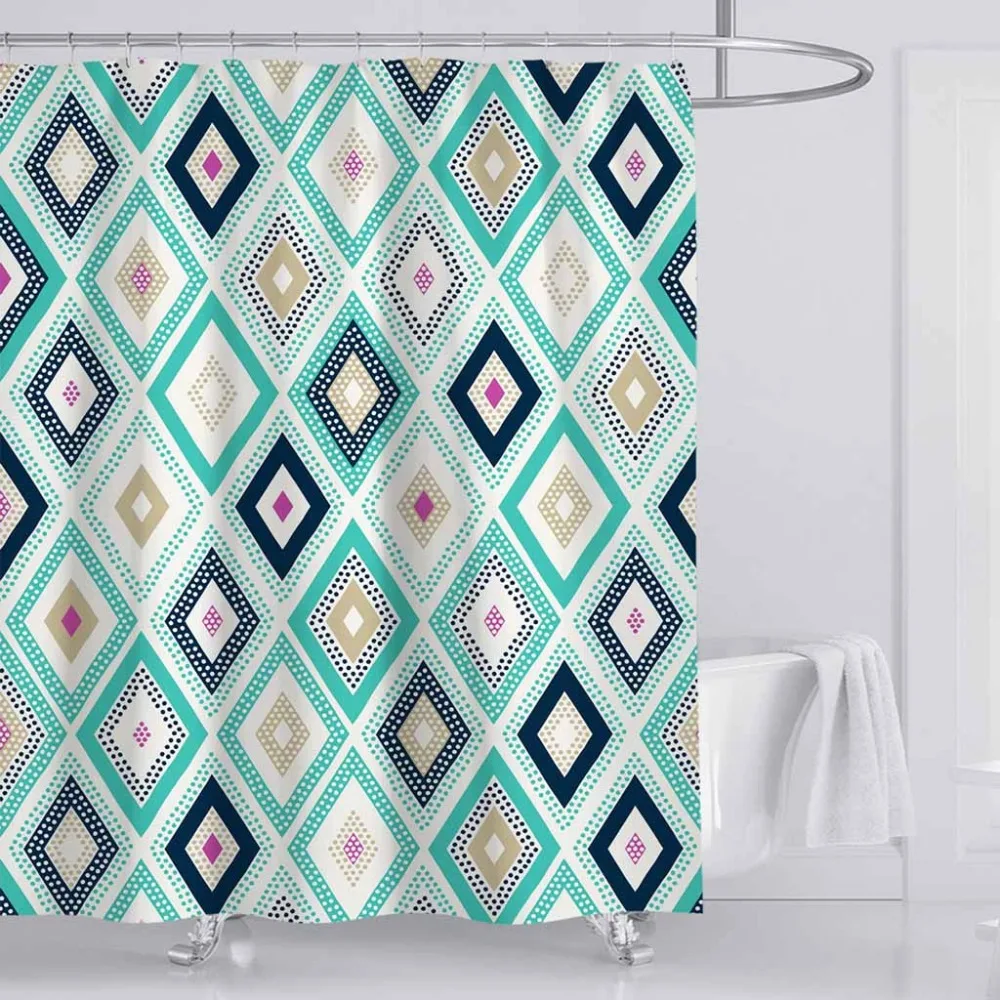 

Shower Curtain And Bath Mat Set Waterproof Polyester Bathroom Fabric New Waterproof Shower Curtain with 12 Hooks 3D Printed Bath