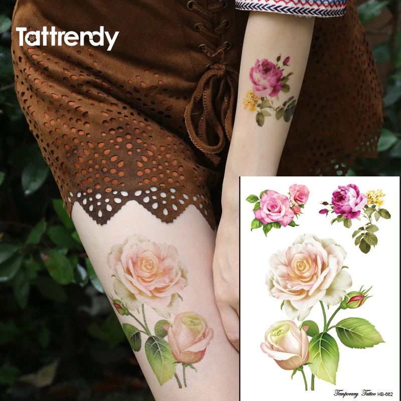 big small rose flower 3d flash temporary tattoos women u0027s diy big small rose flower 3d flash temporary tattoos women u0027s diy