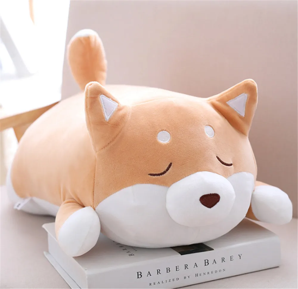 Fancytrader Giant Lying Animal Akita Plush Toy Pillow Stuffed Cartoon Anime Shiba Inu Dog Doll   58cm Present for Children3