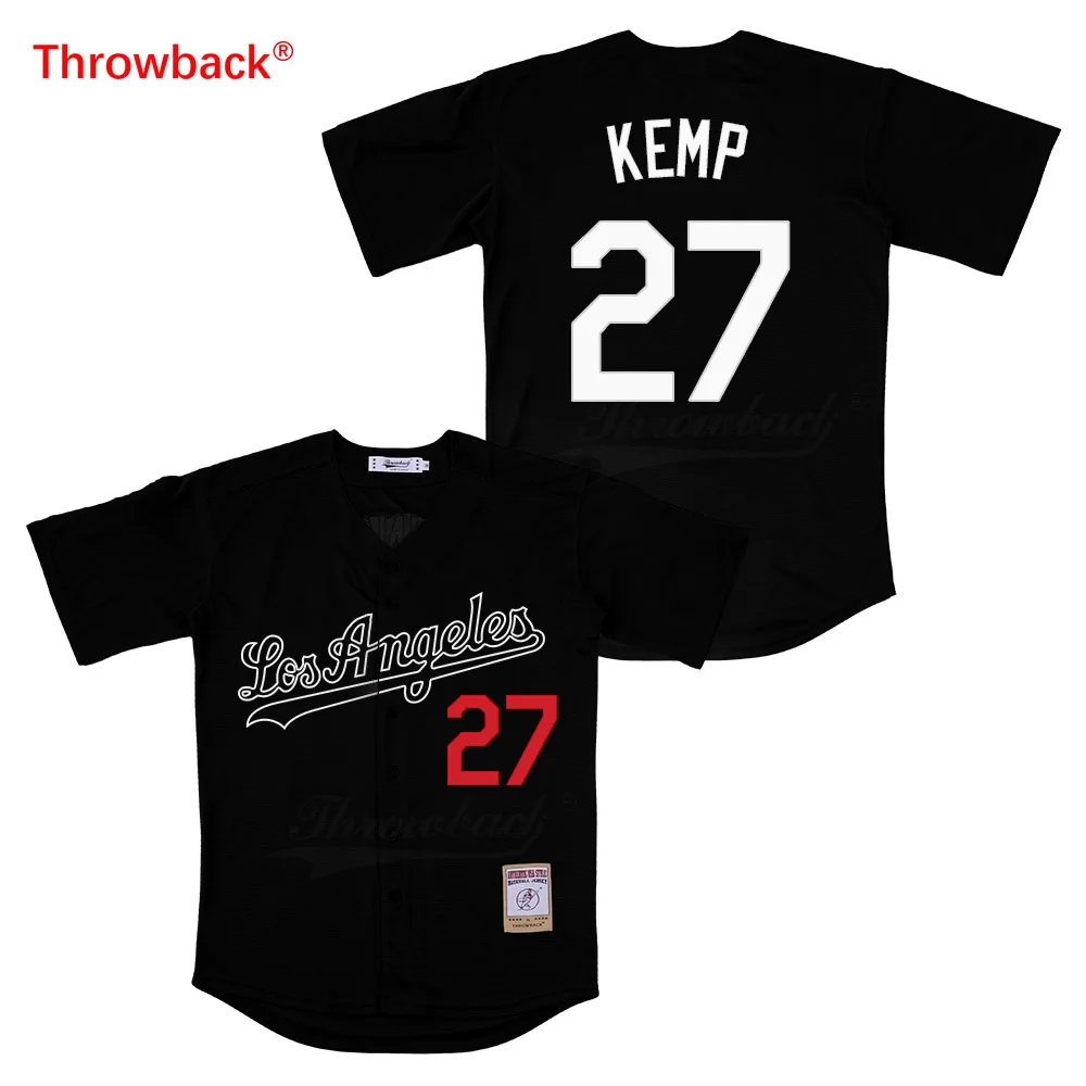 Throwback Jersey Men's Los Angeles Kemp Jersey Movie Baseball Jerseys Colour White Blue Gray Black  Fast Shipping 2019021829