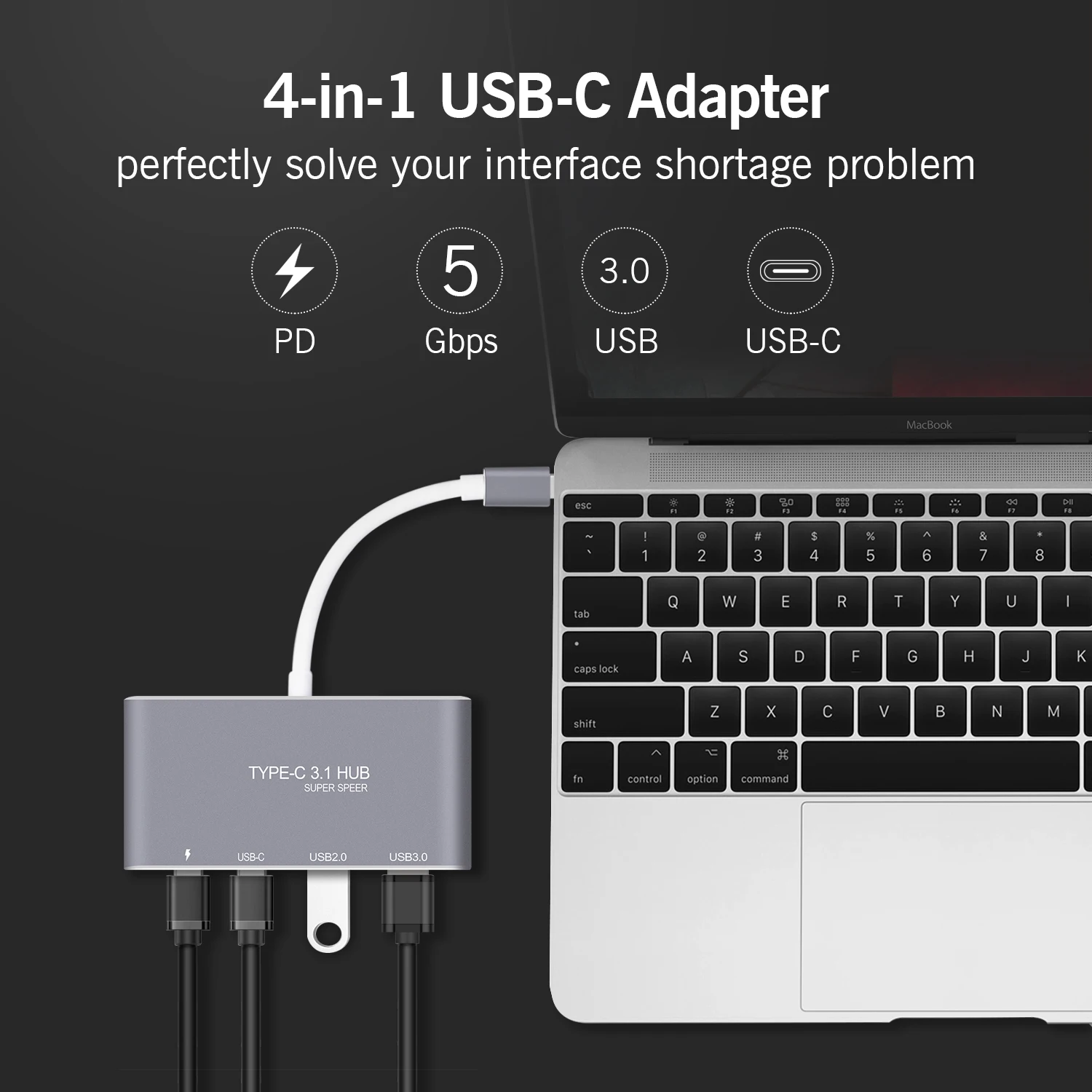 Usb type-C концентратор USB-C штекер USB 2,0 3,0 3,1 Женский адаптер с USB-C PD зарядное устройство для MacBook Air Pro