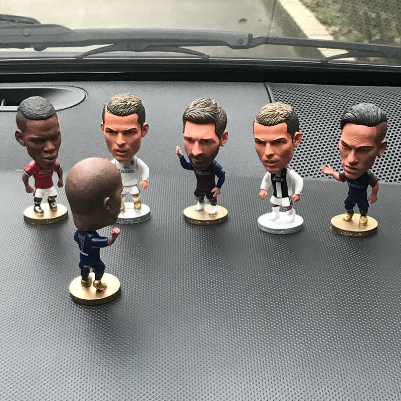 

Soccer Stars Figure Car Ornament Auto Interior Decorations for Cristiano Messi Neymar Salah Modric Greizmen Pogba Fans