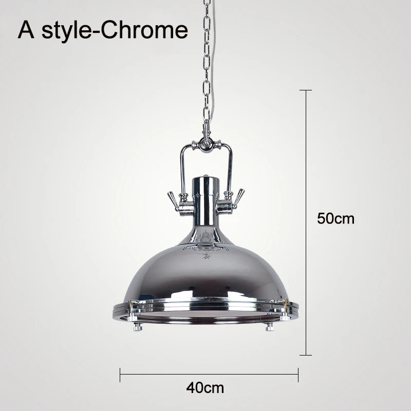 Винтажный Лофт подвесной светильник из кованого железа ретро Эдисон подвесной светильник Промышленный бар гостиная хромированные подвесные лампы ZDD0010 - Цвет корпуса: A-chrome