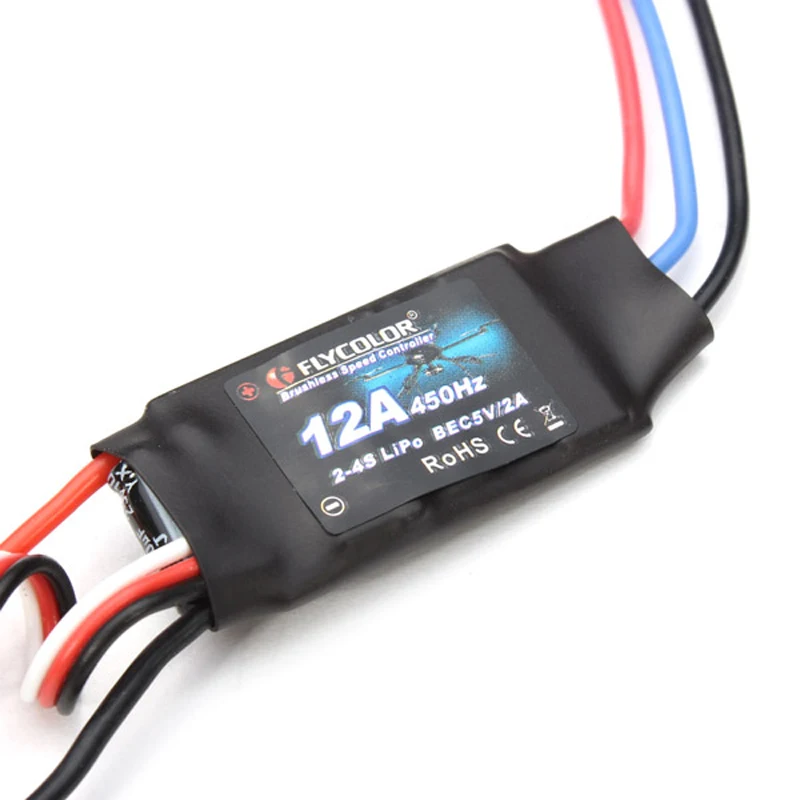  4Pcs Flycolor FLY 12A Professionals Brushless ESC 450Hz 2-4s Lipo Bec5V/2A FPV Quadcopter RC Drone Speed Controller Free ship 