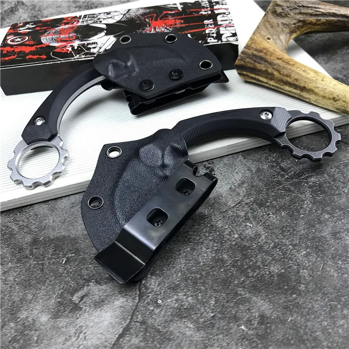 TRSKT Karambit нож практика шеи, 9cr18Mov лезвие с K оболочкой, 60Hrc охотничий открытый инструмент походные ножи рыболовные инструменты