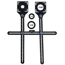 Tile Hole Locator - Multi-Functional Adjustable Tool Masonry Glass Fixed Punch Angle Measuring Ruler Tile Artifact Template