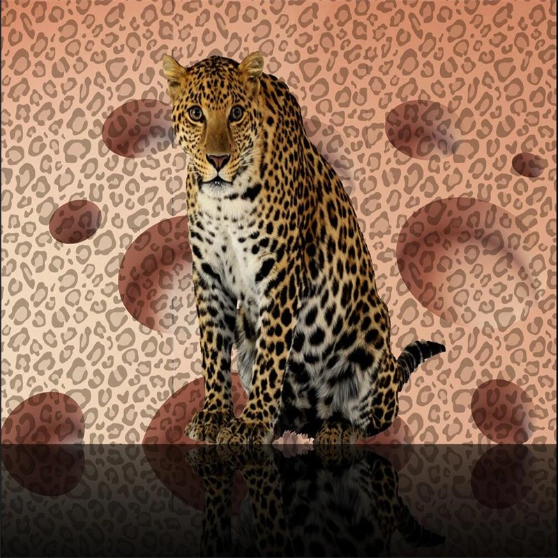 Modern Background Large Painting Animal Leopard Spots Circle Murales De Pared 3d Wallpaper Hotel Badroom Mural for Living Room
