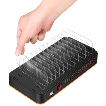 

96W 15-port USB smart charger Multi-port mobile phone charging station Bracket tablet charging stand Mobile smart charger