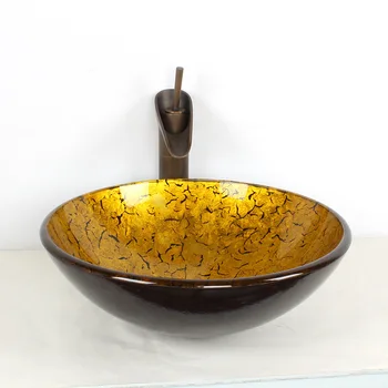 

European retro creative glass washbasin art basin above counter basin bathroom washbasin cabinet LO627430