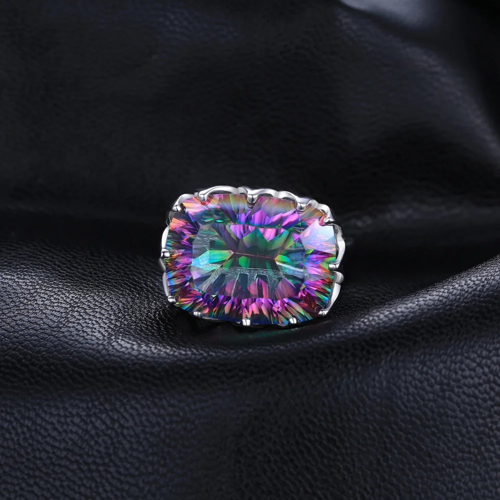 Jewelrypalae драгоценного камня 23ct Подлинная Радуга своих Мистик Топаз Кольцо чистого